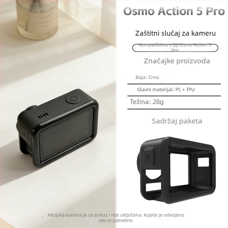 Zaštitno kućište za DJI Action 5 Pro, vodootporno kućište za ronjenje, PC+TPU materijal, prilagođeni logotip