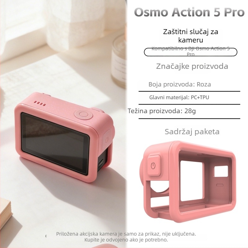 Zaštitno kućište za DJI Action 5 Pro, vodootporno kućište za ronjenje, PC+TPU materijal, prilagođeni logotip