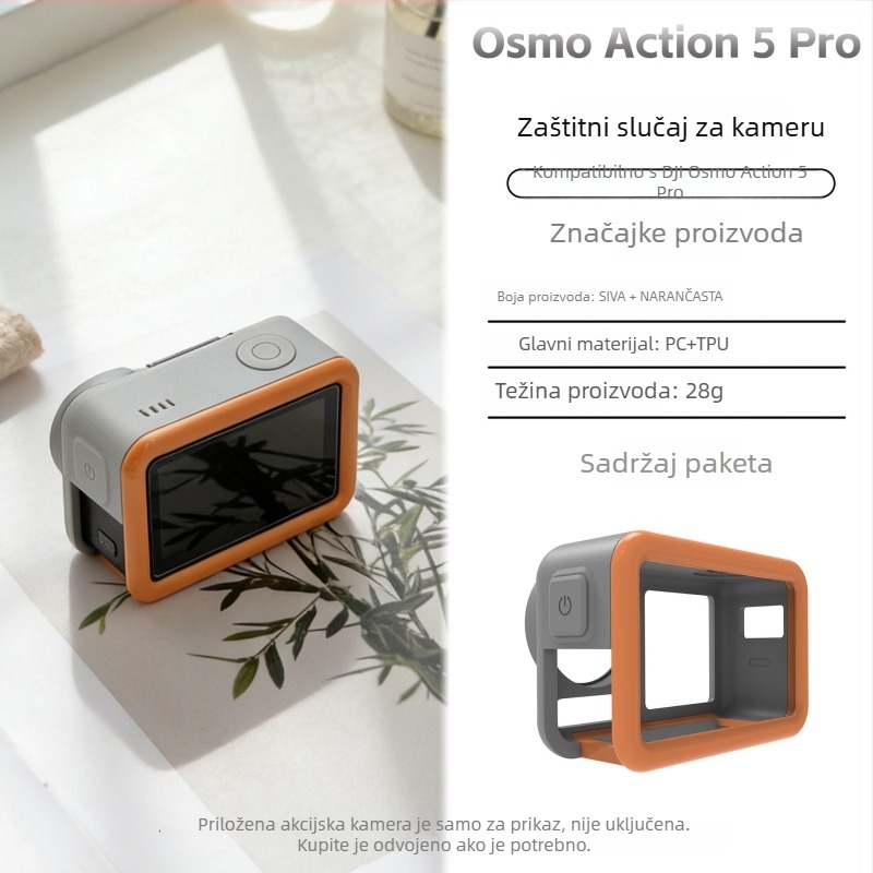 Zaštitno kućište za DJI Action 5 Pro, vodootporno kućište za ronjenje, PC+TPU materijal, prilagođeni logotip