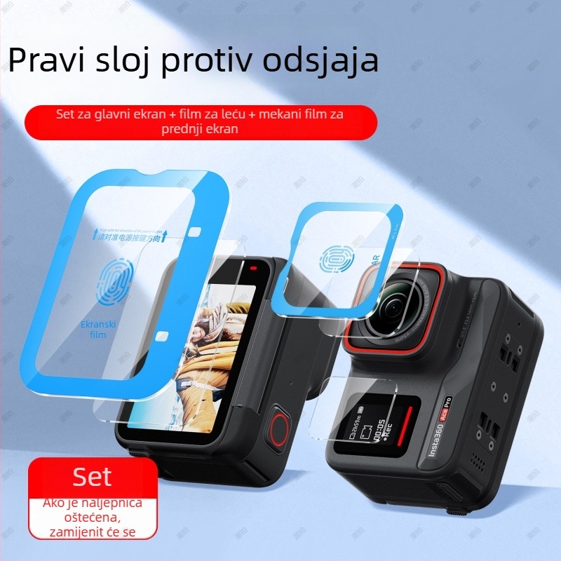 Zaštitnik zaslona i leće Insta360 AcePro2 — kaljeno staklo, AR anti-refleksijski premaz
