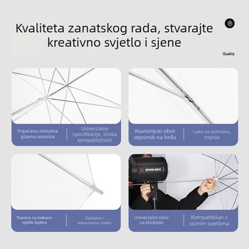 Fotografski reflektivni kišobran za osvjetljenje, parabolični dizajn, marka Miaotu, model Reflective umbrella, maksimalna opterećenost 2–5 kg, težina 0,5 kg