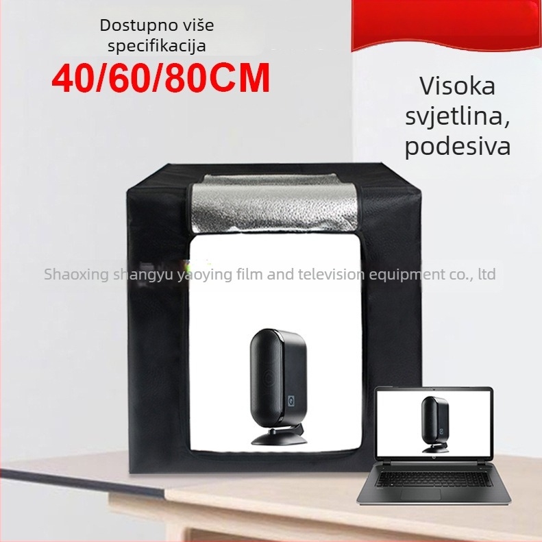 LED svjetlosna kutija za foto-studio – sklopiva, prijenosna s nježnim svjetlom za still life fotografiju; konstrukcija od aluminijske folije i Oxford platna; težine 2,5/4/5,8 kg