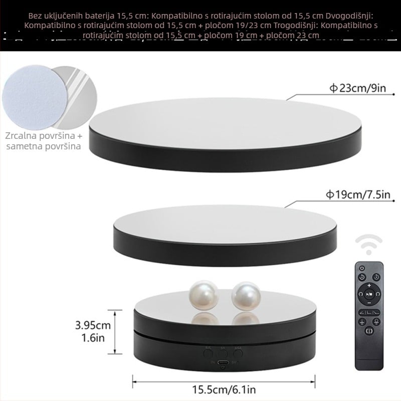 Automatska rotirajuća ploča za izlaganje nakita s tri namjene — ABS plastika, okrugli oblik, dvostruki sloj, injekcijsko oblikovanje