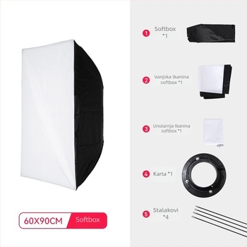 Yongqiang 6090 fotografski set s ABS reflektirajućim materijalom i tkaninom za mekano svjetlo za profesionalnu fotografiju