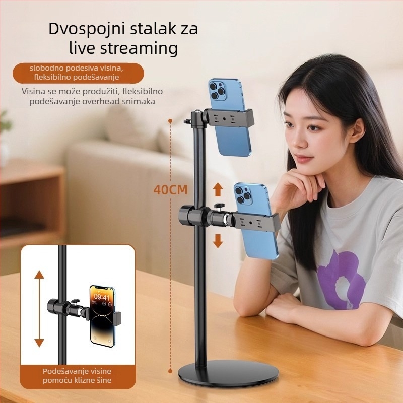 Univerzalni stolni držač za telefon — ABS materijal, univerzalan dizajn, mogućnost prilagodbe