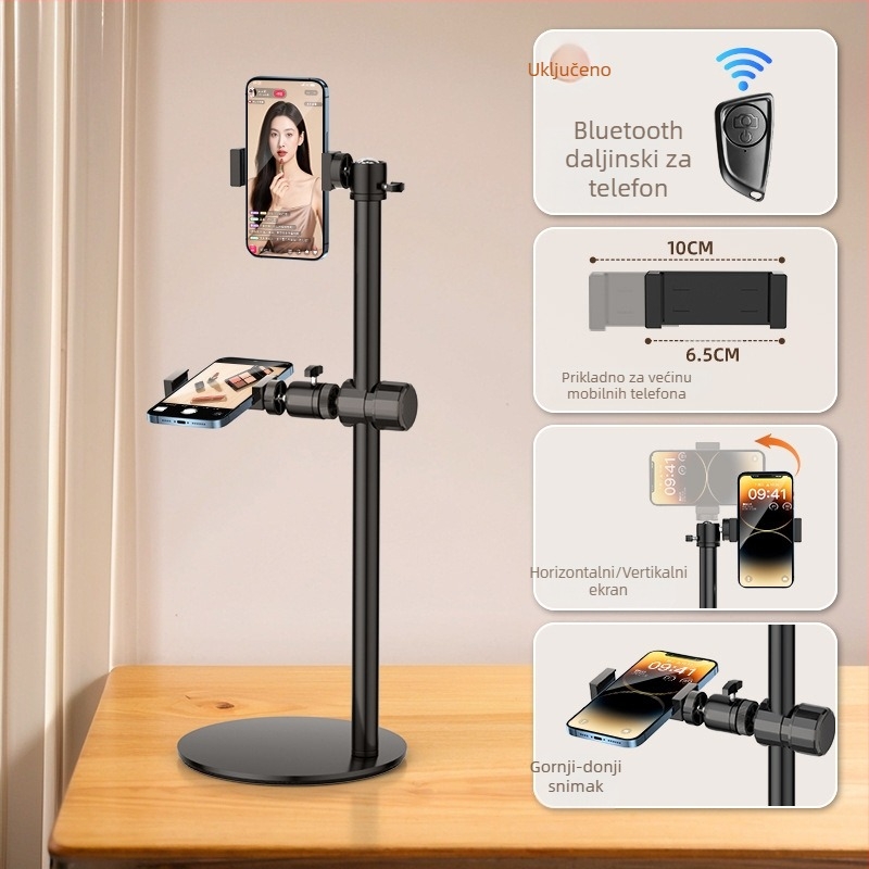 Univerzalni stolni držač za telefon — ABS materijal, univerzalan dizajn, mogućnost prilagodbe