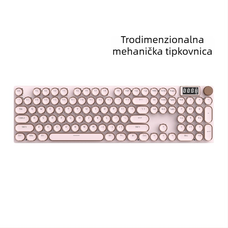 K74 mehanička tipkovnica, 104 tipki, troje-modni spoj, bijeli mehanički prekidači, RGB rasvjeta