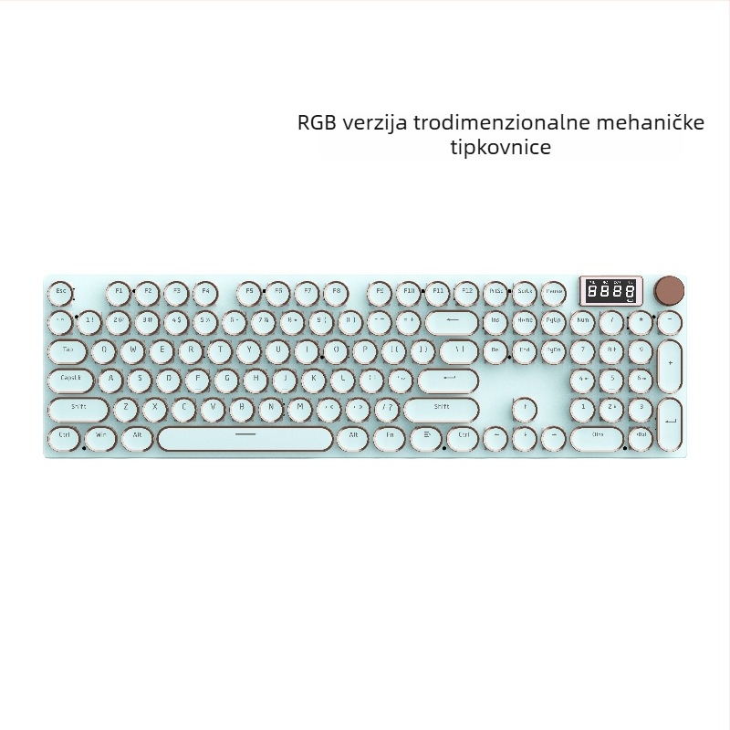 K74 mehanička tipkovnica, 104 tipki, troje-modni spoj, bijeli mehanički prekidači, RGB rasvjeta