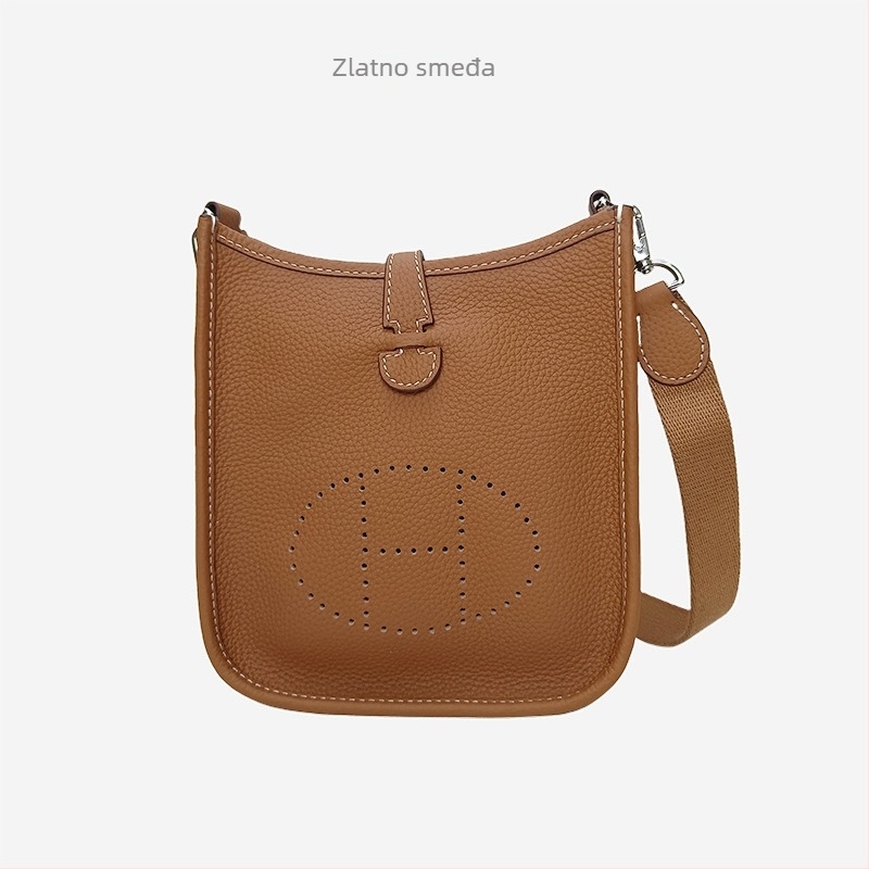 AOVID Crossbody torba od prave kože, koža prvog sloja teleće kože, vertikalni kvadratni oblik, magnetsko zatvaranje