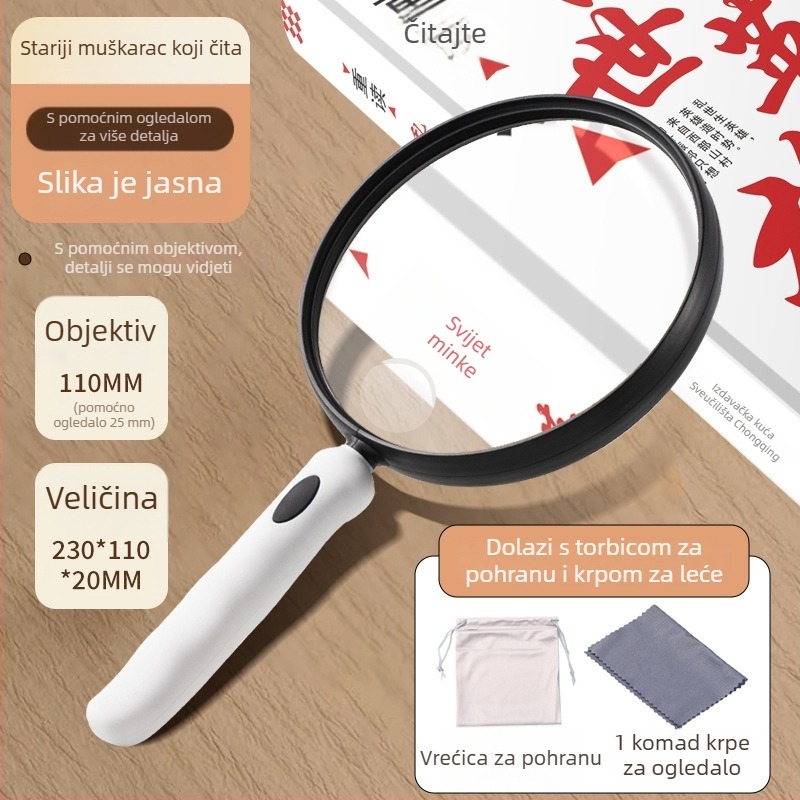 Lupa 888C; PMMA leća visoke rezolucije; silikonsko tijelo; mekana ergonomska ručka; visoko povećanje