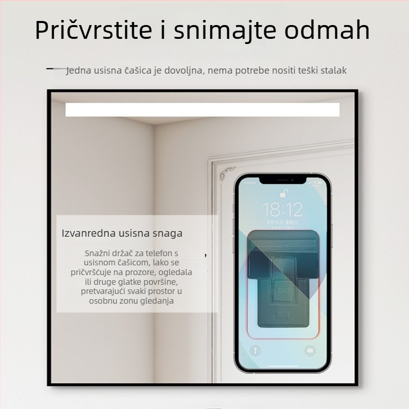 Kožni držač za telefon s velikom usisnom čašom, prijenosni univerzalni držač sa stražnjim ljepilom