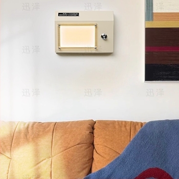 Zidna svjetiljka s acrylnim sjenilom, LED izvorom, metalno tijelo od željeza, 220V, prekidač s gumbom, srednjovjekovni stil