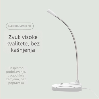 Stolni USB/3,5 mm mikrofon za konferencije, igranje i online nastavu (Model M6, frekvencijski odziv 20 Hz–20 kHz, SNR ≥60 dB)