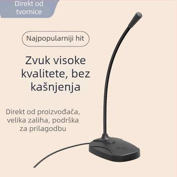 Stolni USB/3,5 mm mikrofon za konferencije, igranje i online nastavu (Model M6, frekvencijski odziv 20 Hz–20 kHz, SNR ≥60 dB)