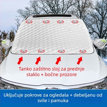 Pokrov snijega za prednje staklo automobila – Angry Horse, srebrna traka, ljepilo za montažu, univerzalna kompatibilnost, 1 kg