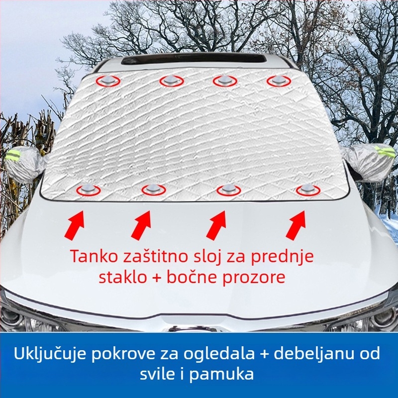 Pokrov snijega za prednje staklo automobila – Angry Horse, srebrna traka, ljepilo za montažu, univerzalna kompatibilnost, 1 kg