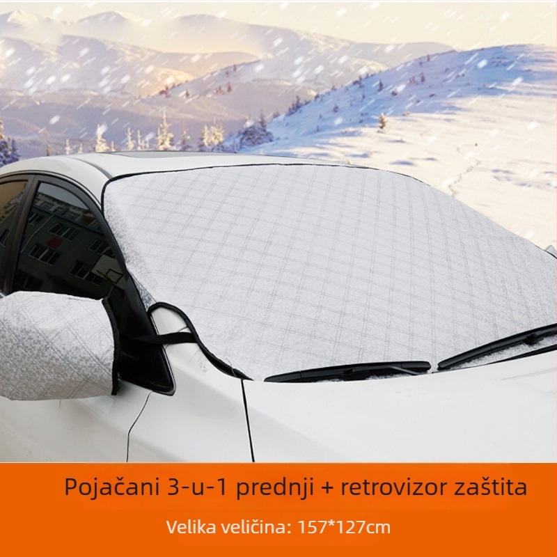 Pokrov snijega za prednje staklo automobila – Angry Horse, srebrna traka, ljepilo za montažu, univerzalna kompatibilnost, 1 kg
