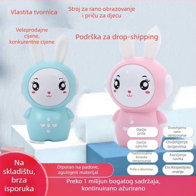 Dječja obrazovna mašina priča sa zekom — Bluetooth, daljinsko upravljanje, MP3 reprodukcija, 8GB memorija, ABS materijal