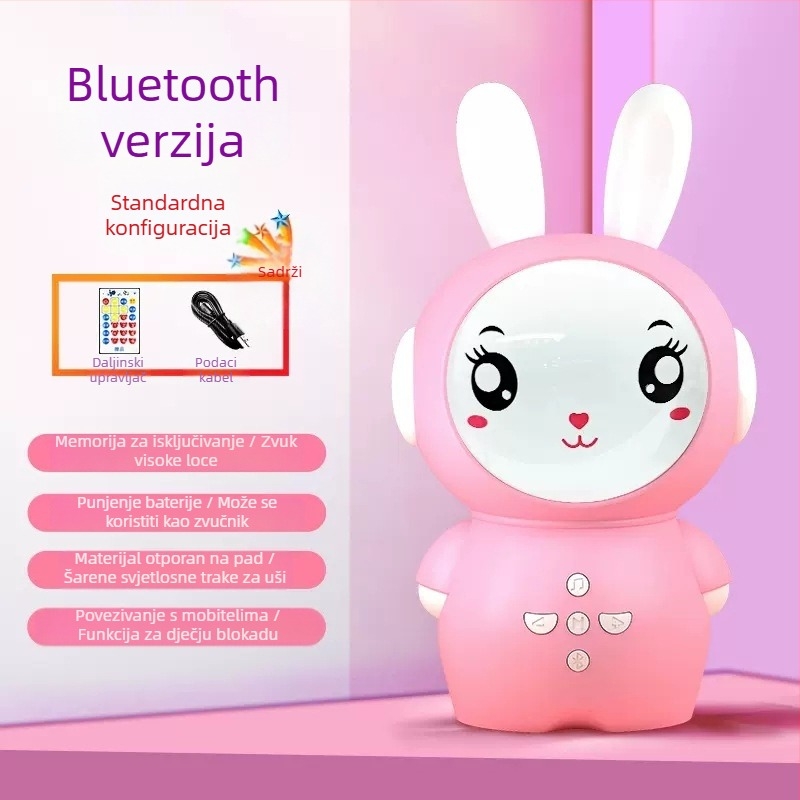 Dječja obrazovna mašina priča sa zekom — Bluetooth, daljinsko upravljanje, MP3 reprodukcija, 8GB memorija, ABS materijal