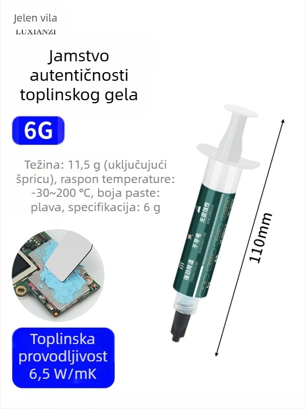 Deer Fairy silikonski gel za hlađenje CPU, 10W/mK, visoka otpornost na visoke temperature, za CPU, matične ploče i VRAM