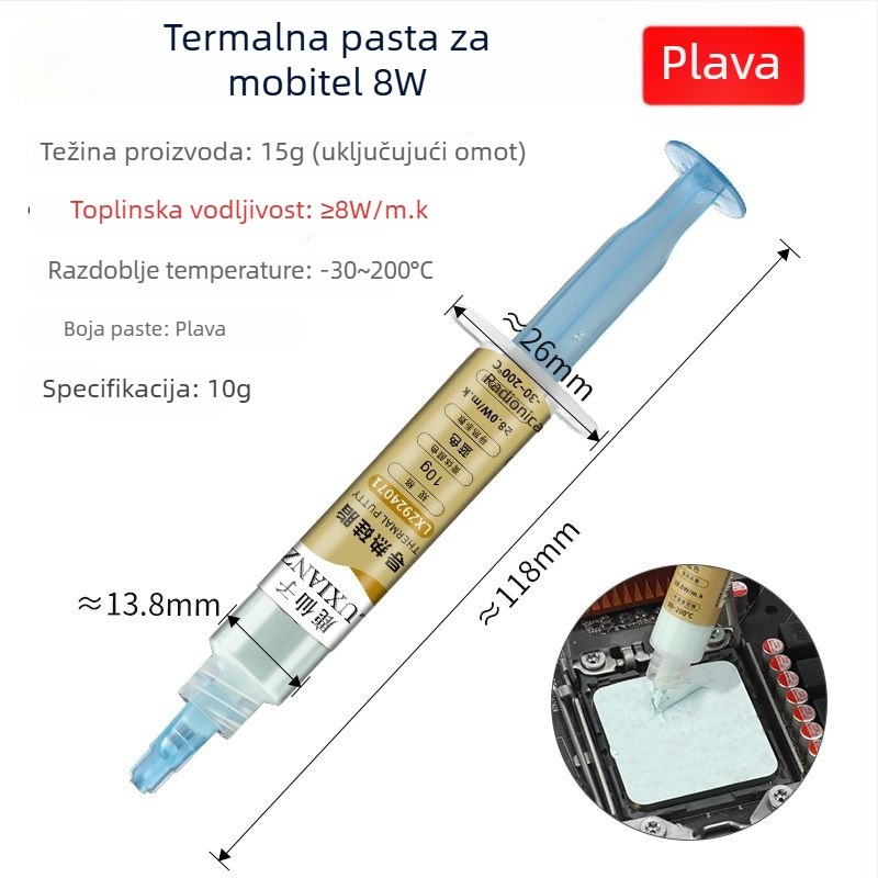Deer Fairy silikonski gel za hlađenje CPU, 10W/mK, visoka otpornost na visoke temperature, za CPU, matične ploče i VRAM
