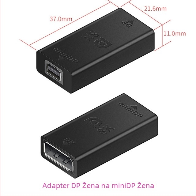 ESYNC DP na Mini DisplayPort adapter, podržava 8K@60Hz, izlaz 1×2, kućište od aluminijske legure