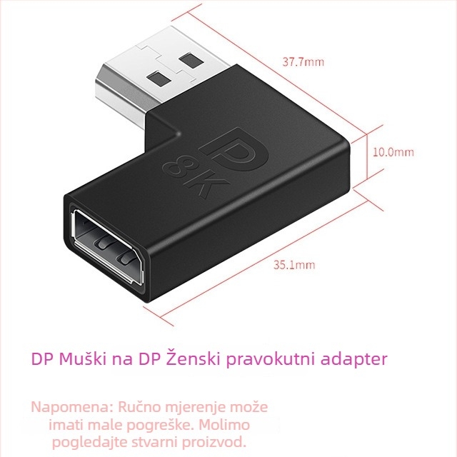 ESYNC DP na Mini DisplayPort adapter, podržava 8K@60Hz, izlaz 1×2, kućište od aluminijske legure