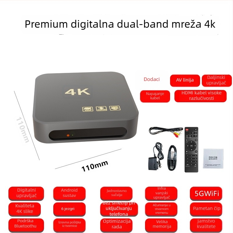 HD set-top box s WiFi, 128 MB RAM, 480p izlaz