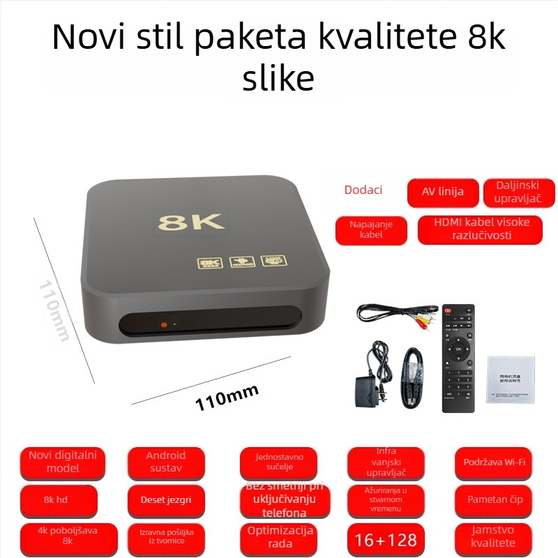HD set-top box s WiFi, 128 MB RAM, 480p izlaz