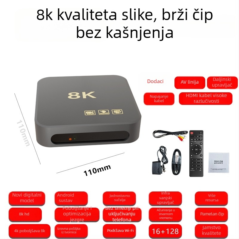 HD set-top box s WiFi, 128 MB RAM, 480p izlaz