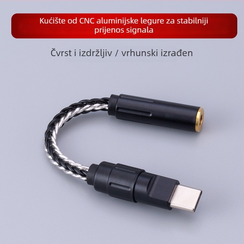 Bartok LY03 DAC s operativnim pojačalom – Type-C adapter za mobilni telefon, kompatibilan s Huawei/Samsung/Xiaomi/iPhone 15/16 (CX31993, MAX97220 op-ampovi)