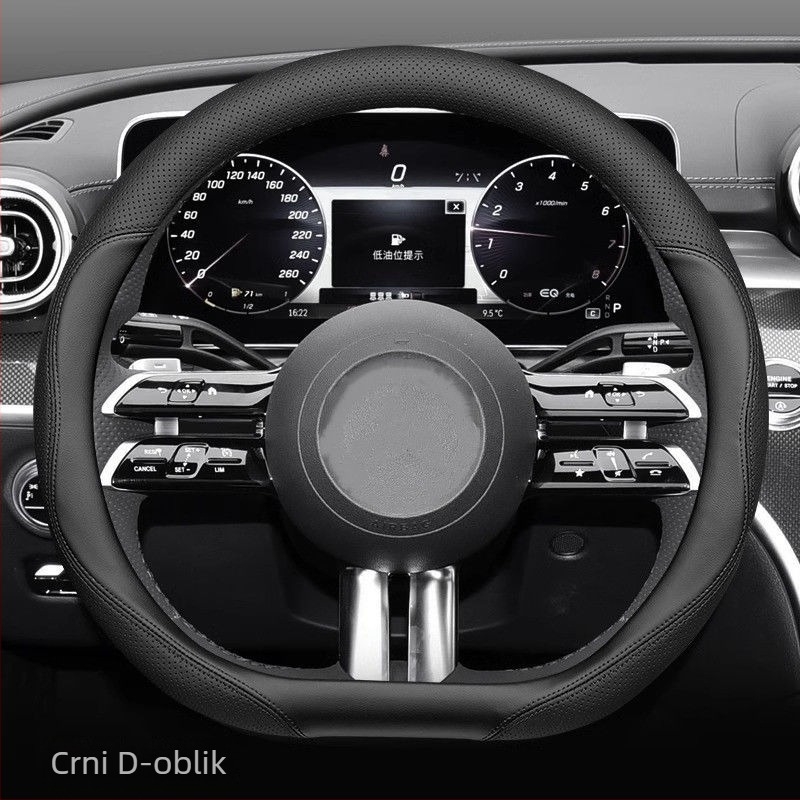 Navlaka za volan automobila, koža, sve sezone, kompatibilno s Aomis, montaža s punim pokrivanjem