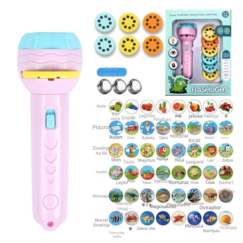 Projekcijska svjetleća igračka za rano obrazovanje – prepoznavanje oblika i učenje brojeva; plastična konstrukcija.