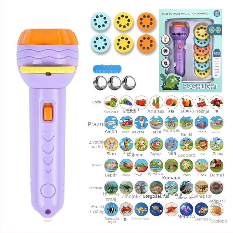 Projekcijska svjetleća igračka za rano obrazovanje – prepoznavanje oblika i učenje brojeva; plastična konstrukcija.