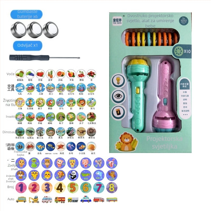 Projekcijska svjetleća igračka za rano obrazovanje – prepoznavanje oblika i učenje brojeva; plastična konstrukcija.