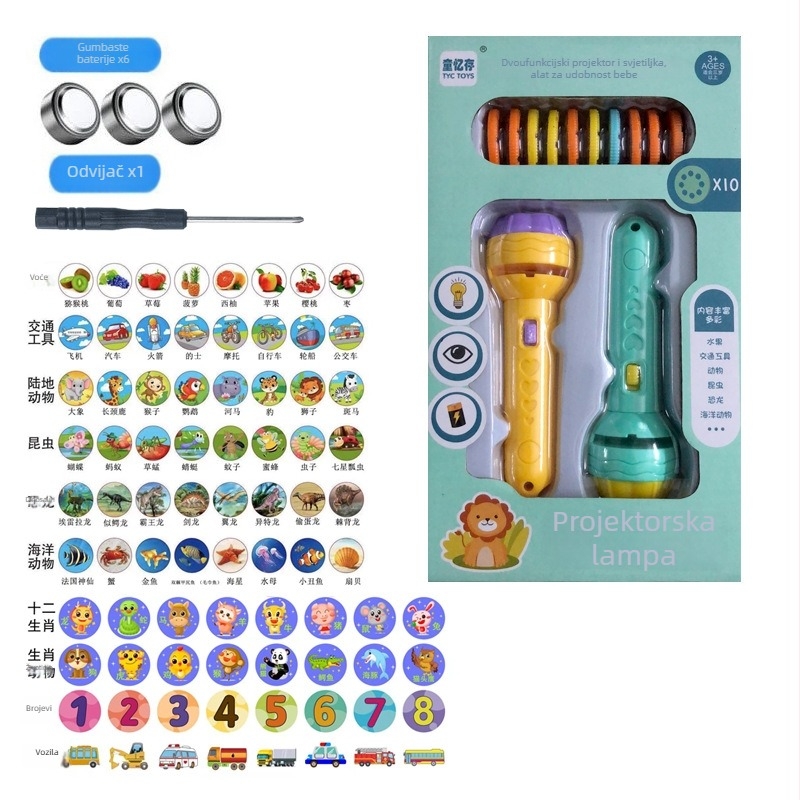 Projekcijska svjetleća igračka za rano obrazovanje – prepoznavanje oblika i učenje brojeva; plastična konstrukcija.