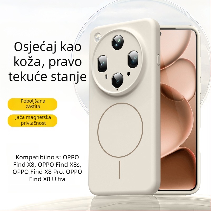 OPPO Find X8 Ultra magnetna futrola od tekućeg silikona – puna zaštita objektiva, sprej završna obrada, otpornost na pad, otporna na habanje, otisci prstiju