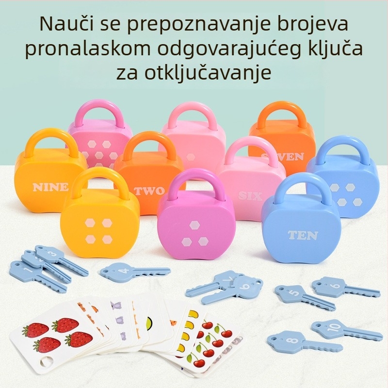 Kongming lock – Edukativna igračka za rano obrazovanje: brojevi i slova, plastika, 13×3,5×21 cm, OEM logo, 0–3 godina