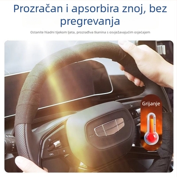 Prekrivač za volan s zimskim plišem za toplinu, popravak ljuštenja i habanja, otporan na habanje i protuklizan, prava koža površina za vozila Benyida