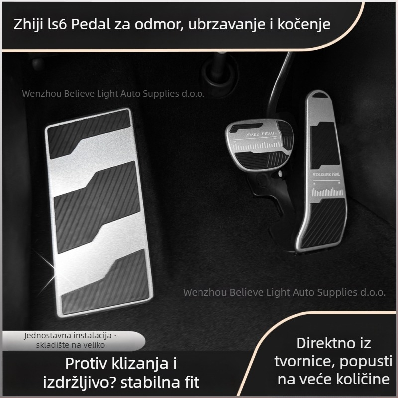 Excitation set pedalja od aluminijske legure za Zhiji LS6, protuklizni pedali gasa i kočnice, prilagodljivo automatskom mjenjaču
