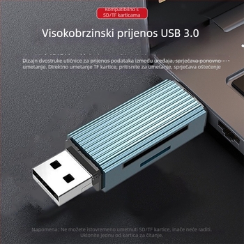 Višestruka docking stanica 5u1 s čitačem SD/TF kartica, USB-C OTG adapter, USB 2.0, prilagodba loga, 1 godina garancije