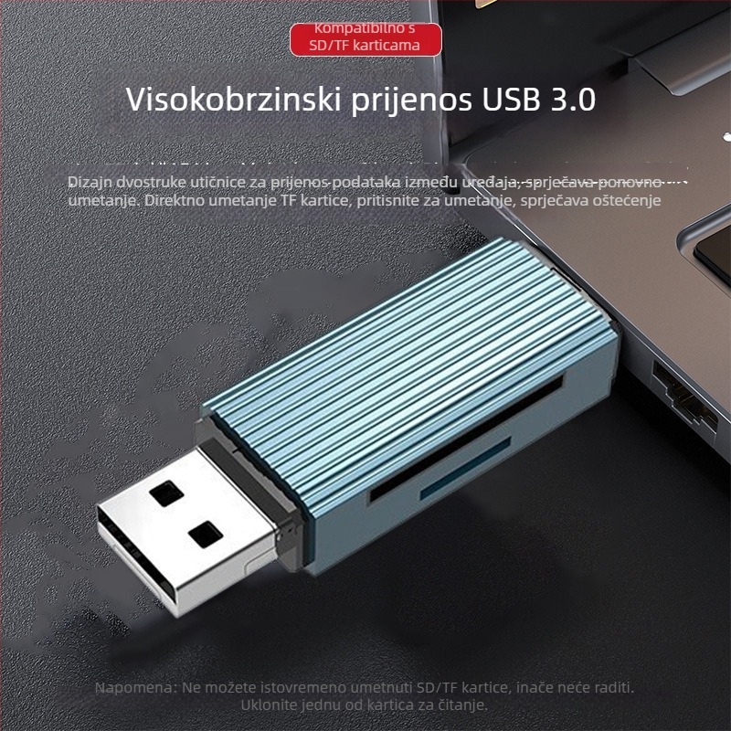 Višestruka docking stanica 5u1 s čitačem SD/TF kartica, USB-C OTG adapter, USB 2.0, prilagodba loga, 1 godina garancije