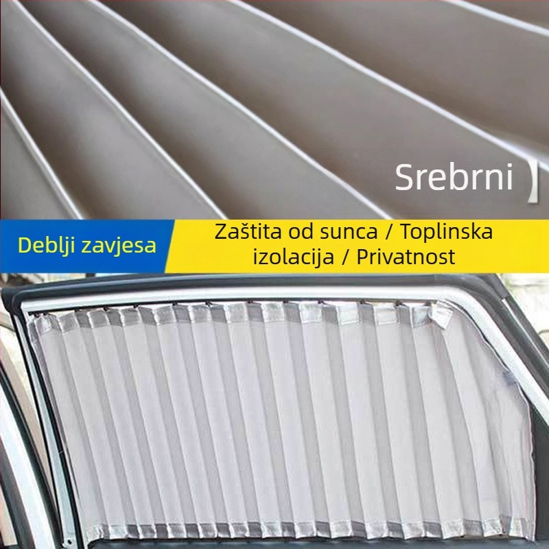 Auto zaštitna zavjesa od satena, viseći tip s gornjim i donjim dvostrukim tračnicama, kompatibilna s 95% posebnih modela automobila, Marka Hong Kong Qiu Xin