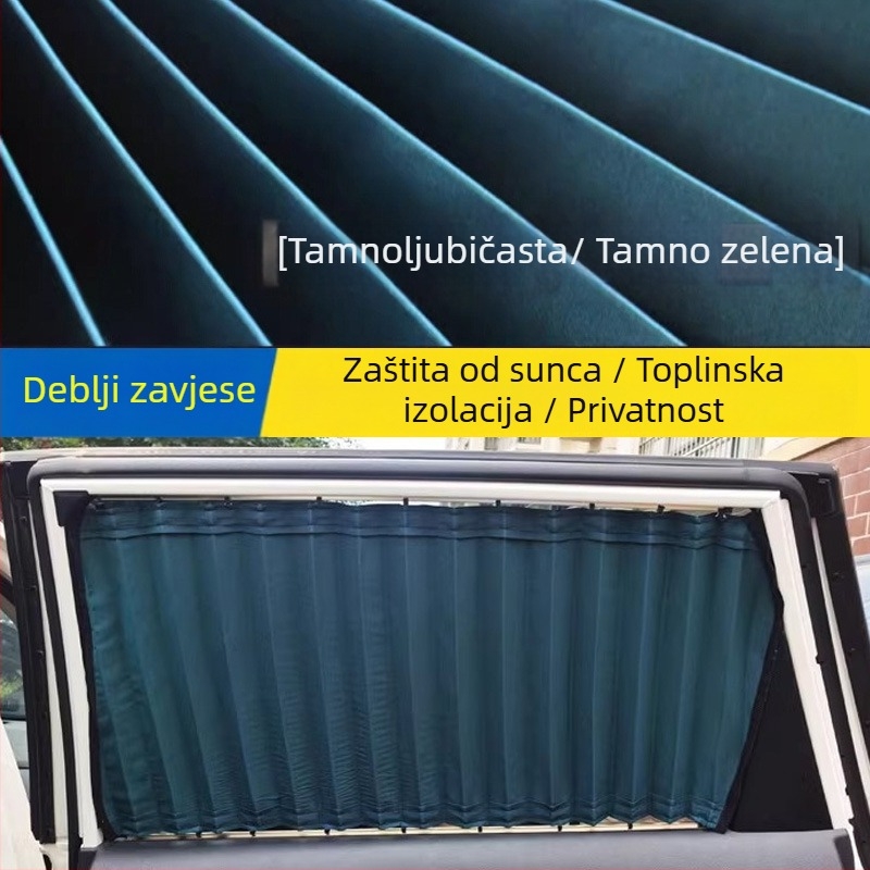 Auto zaštitna zavjesa od satena, viseći tip s gornjim i donjim dvostrukim tračnicama, kompatibilna s 95% posebnih modela automobila, Marka Hong Kong Qiu Xin