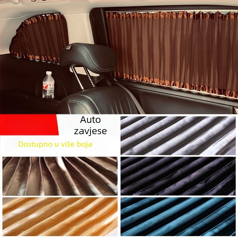Auto zaštitna zavjesa od satena, viseći tip s gornjim i donjim dvostrukim tračnicama, kompatibilna s 95% posebnih modela automobila, Marka Hong Kong Qiu Xin