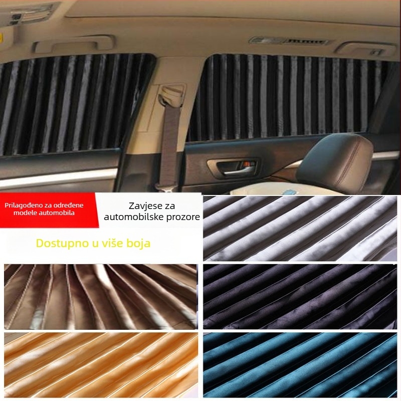 Auto zaštitna zavjesa od satena, viseći tip s gornjim i donjim dvostrukim tračnicama, kompatibilna s 95% posebnih modela automobila, Marka Hong Kong Qiu Xin