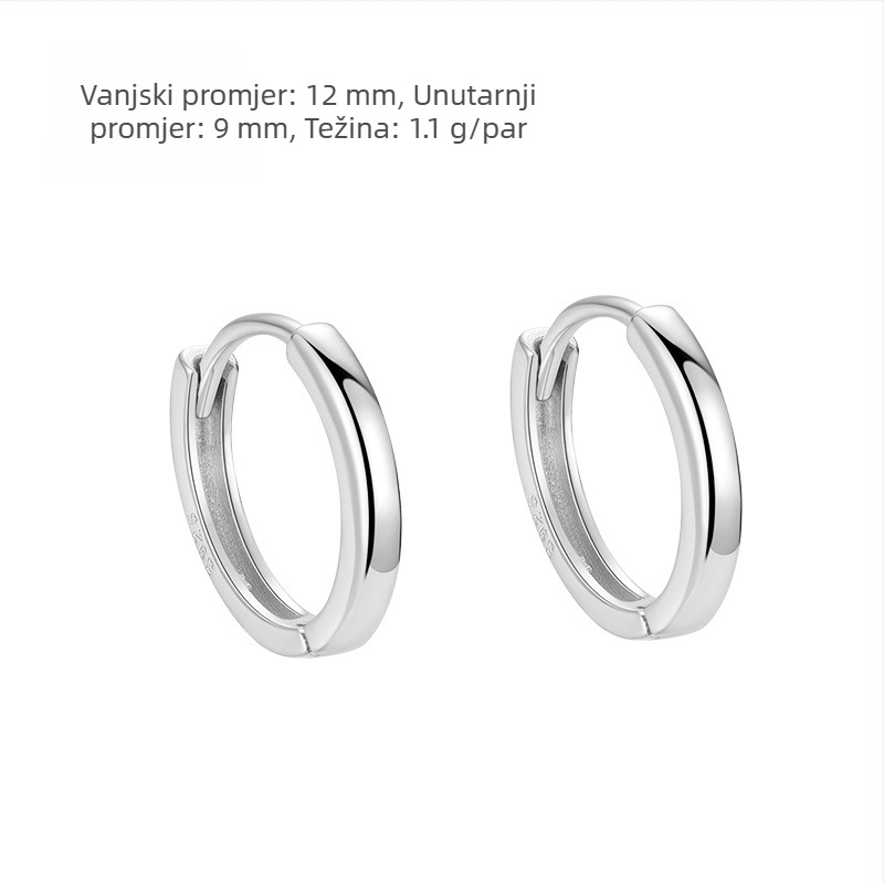 Naušnice od S925 Sterling srebra, geometrijski oblik, elektroplatiranje, marka Run Yixing, za žene