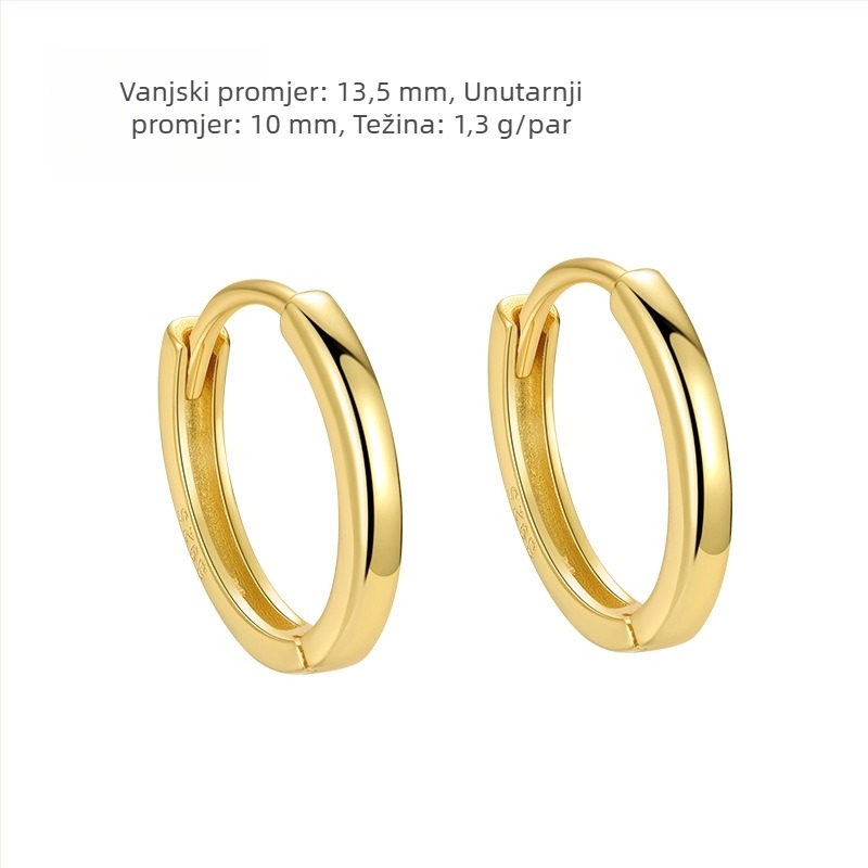Naušnice od S925 Sterling srebra, geometrijski oblik, elektroplatiranje, marka Run Yixing, za žene