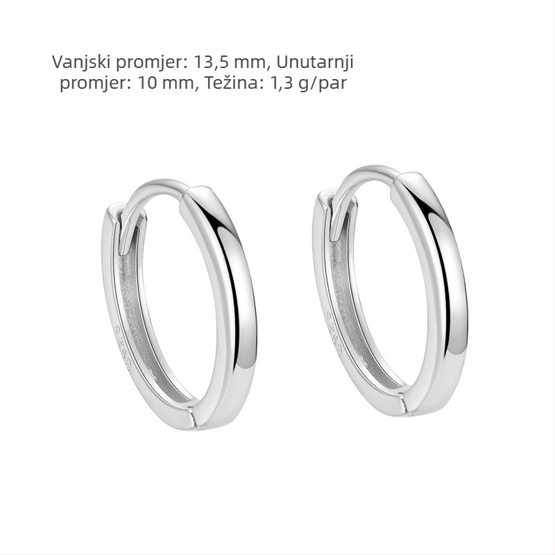 Naušnice od S925 Sterling srebra, geometrijski oblik, elektroplatiranje, marka Run Yixing, za žene