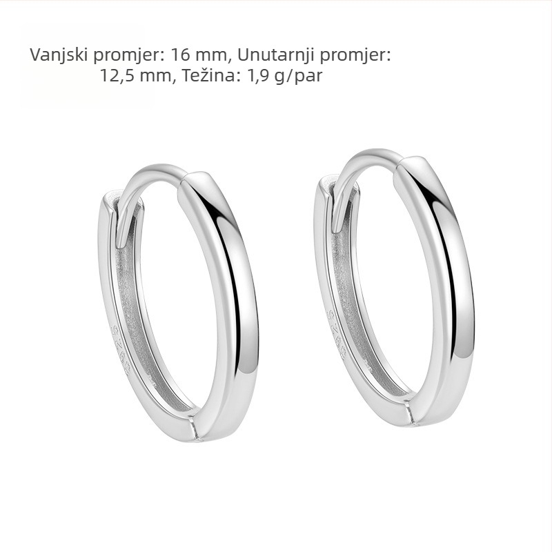 Naušnice od S925 Sterling srebra, geometrijski oblik, elektroplatiranje, marka Run Yixing, za žene
